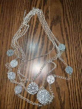 Premier Designs Silver-Tone Multi-Layered Coin Necklace